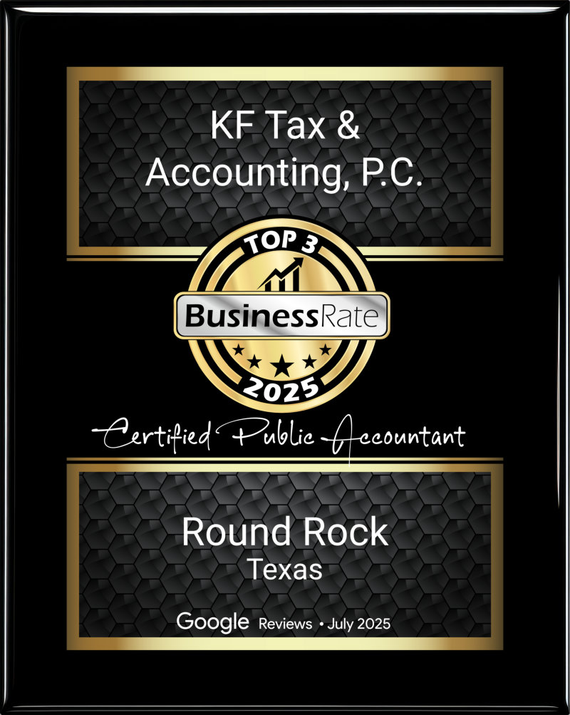 KF Tax Accounting P C Plaque